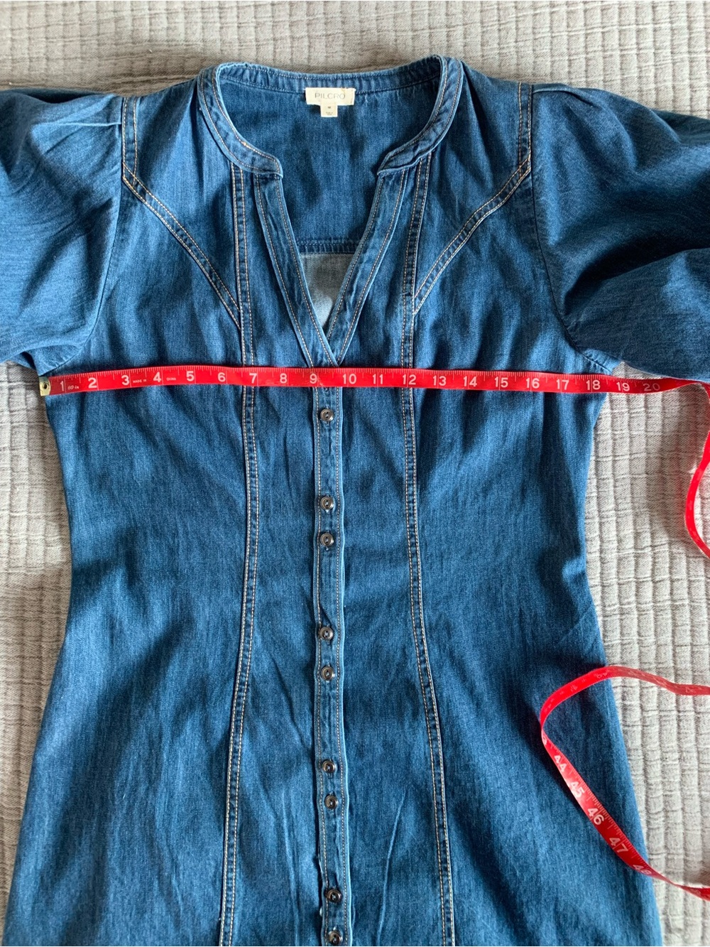 Pilcro soft denim dress with button down front - Picture 6 of 9